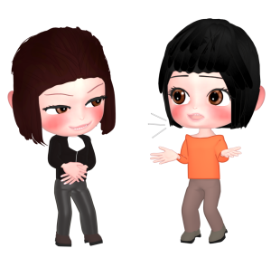 女性同士で立ち話をするイラスト