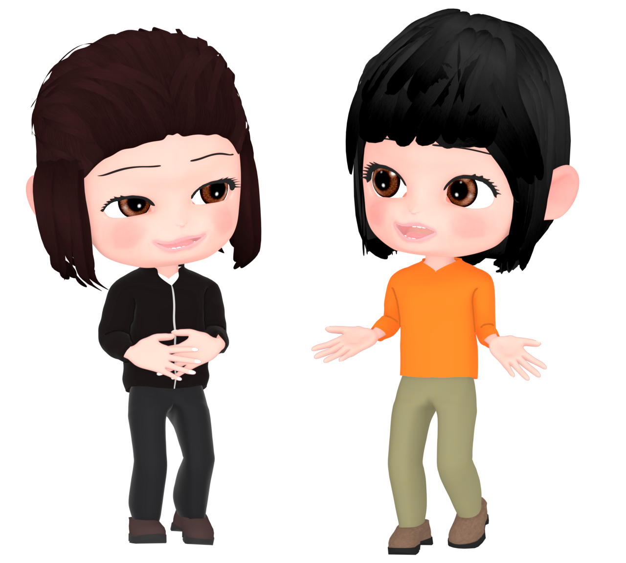 女性同士で立ち話をするイラスト