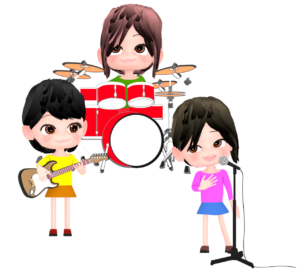 女子バンドのイラスト