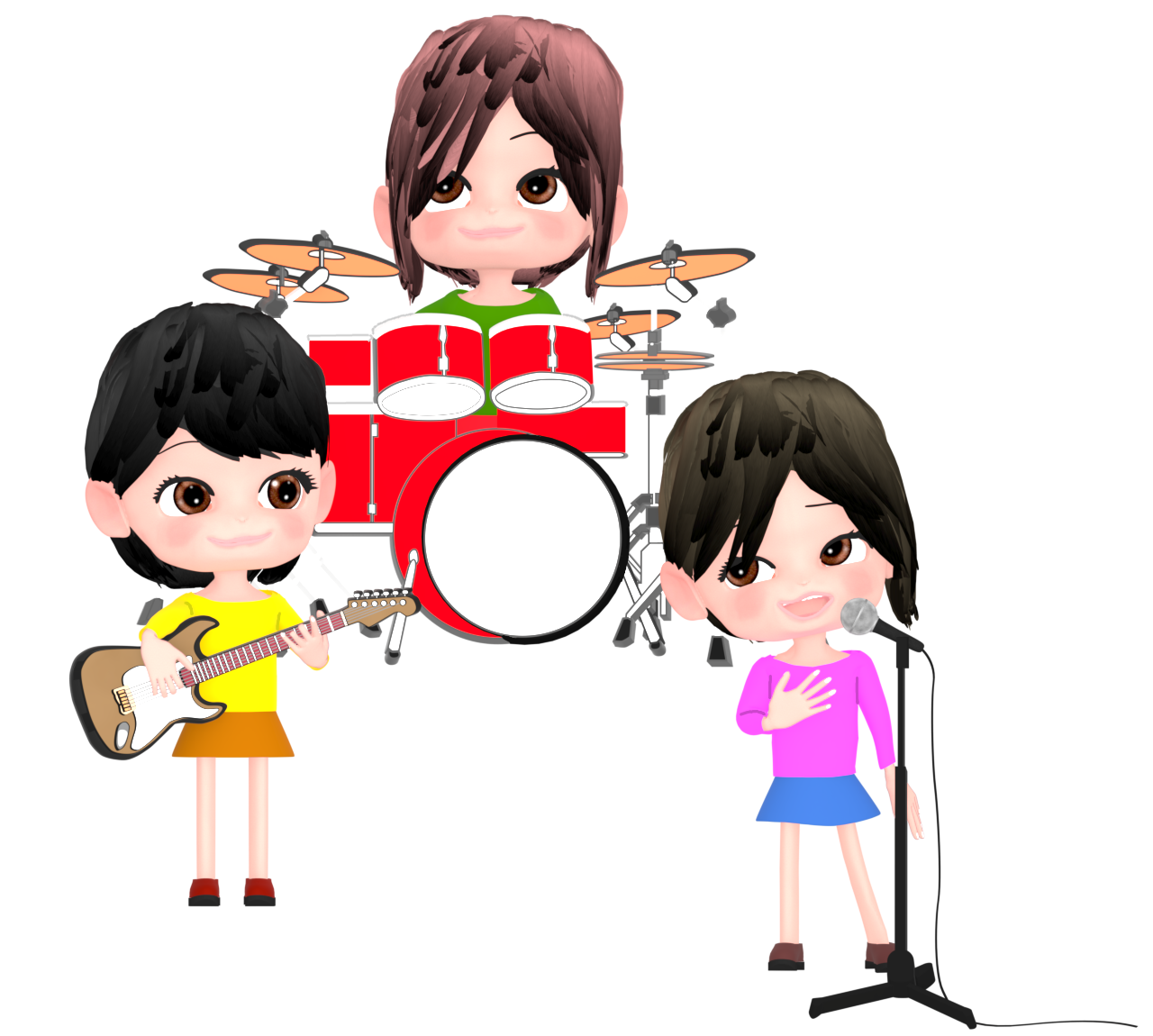 女子バンドのイラスト 7 女子バンドのイラスト