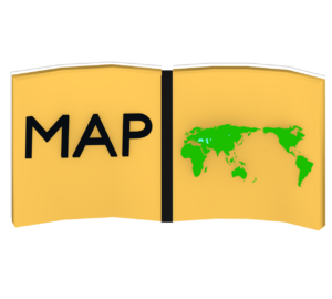 世界地図の本のイラスト