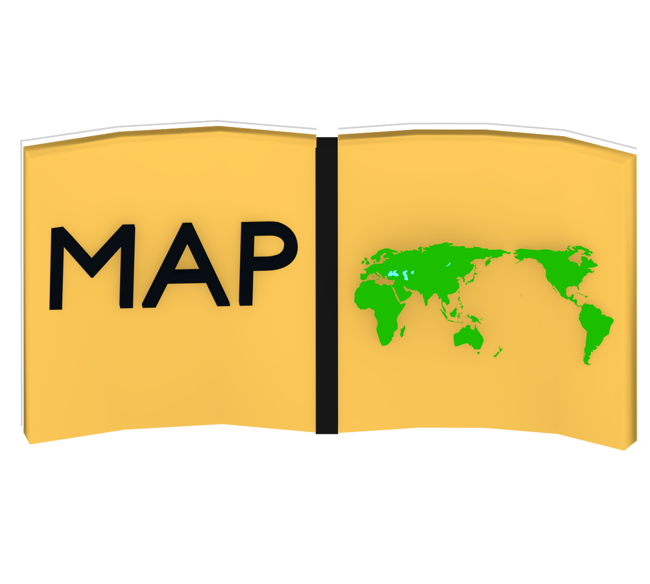 世界地図の本のイラスト
