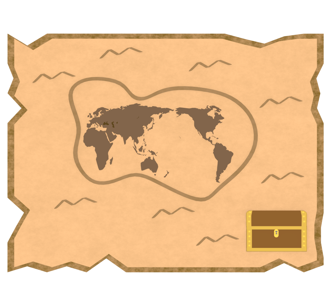 世界の宝の地図のイラスト