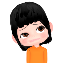 首を傾けて悩む女性のイラスト
