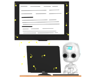 文章を書く人工知能のイラスト