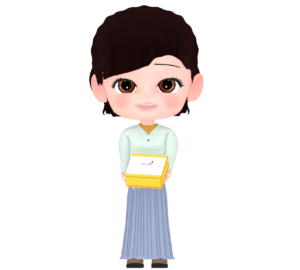 お歳暮を渡す人のイラスト