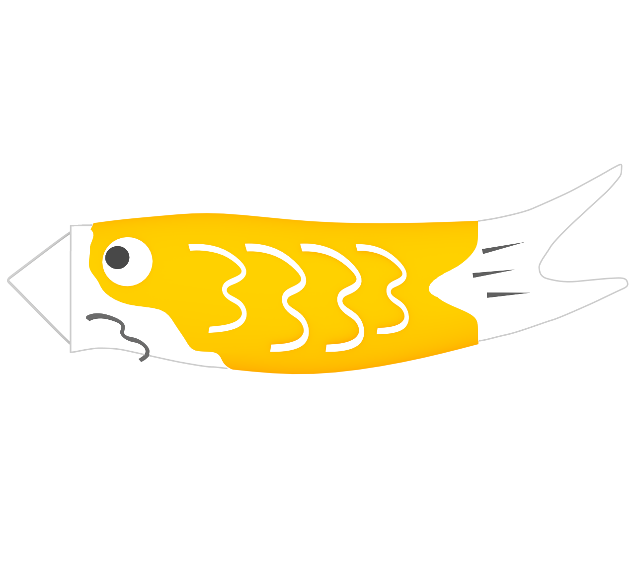 黄色の鯉のぼりのイラスト