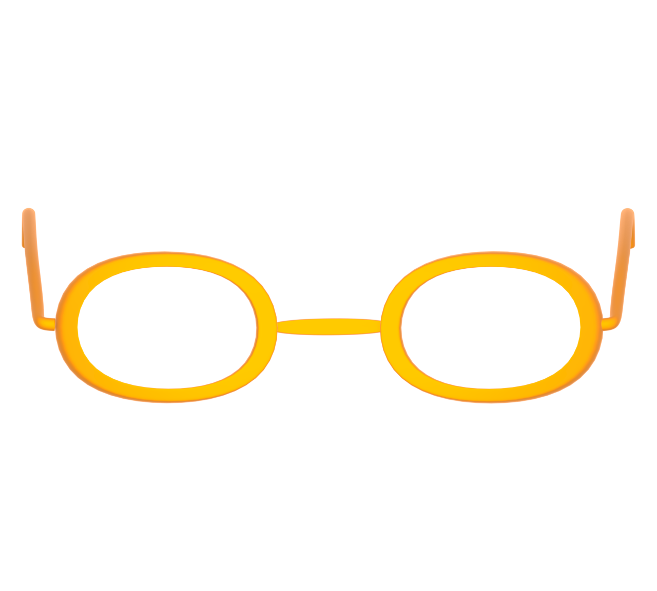 黄色のかわいい丸型眼鏡のイラスト
