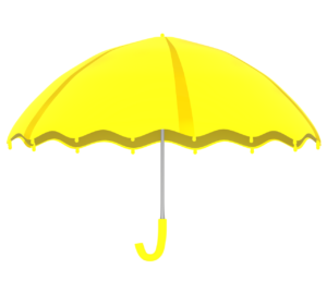 黄色のかわいい傘のイラスト