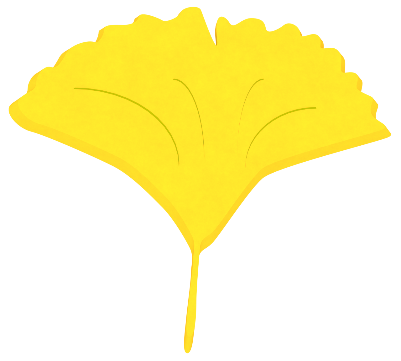 黄色いイチョウの葉っぱのイラスト