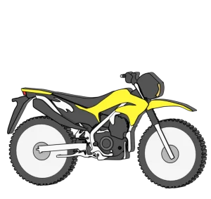 黄色のオフロードバイクのイラスト