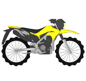 黄色のオフロードバイクのイラスト