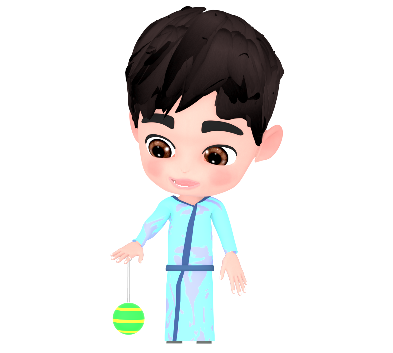 ヨーヨーで遊ぶ男の子のイラスト