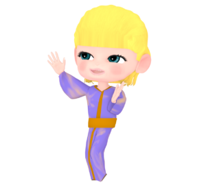 浴衣で盆踊りをする女性外国人のイラスト