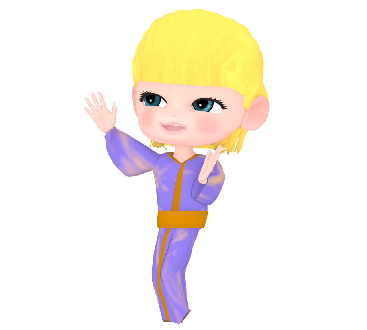 浴衣で盆踊りをする女性外国人のイラスト