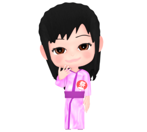 浴衣のかわいい女の子のイラスト