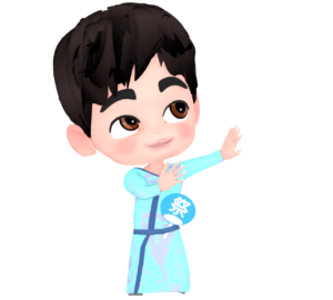 浴衣で踊る男の子のイラスト