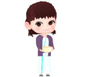 浴衣を着る女の子のイラスト