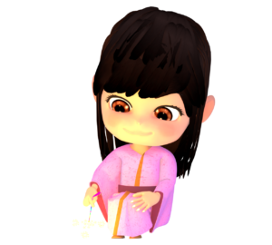 浴衣で線香花火をする女性のイラスト