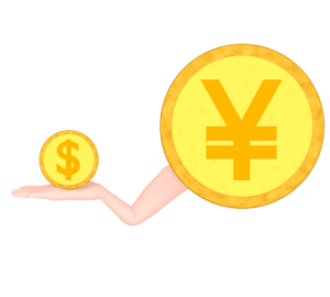 円高のイラスト