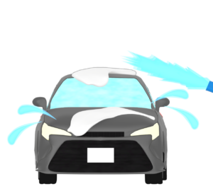 ピカピカ洗車のイラスト