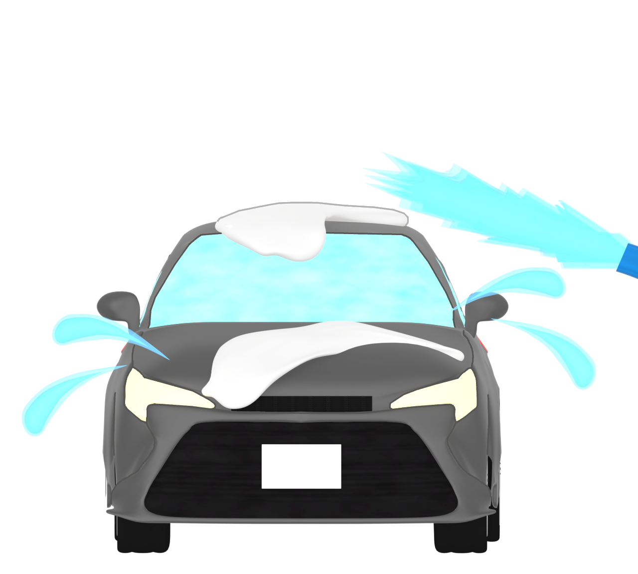 ピカピカ洗車のイラスト