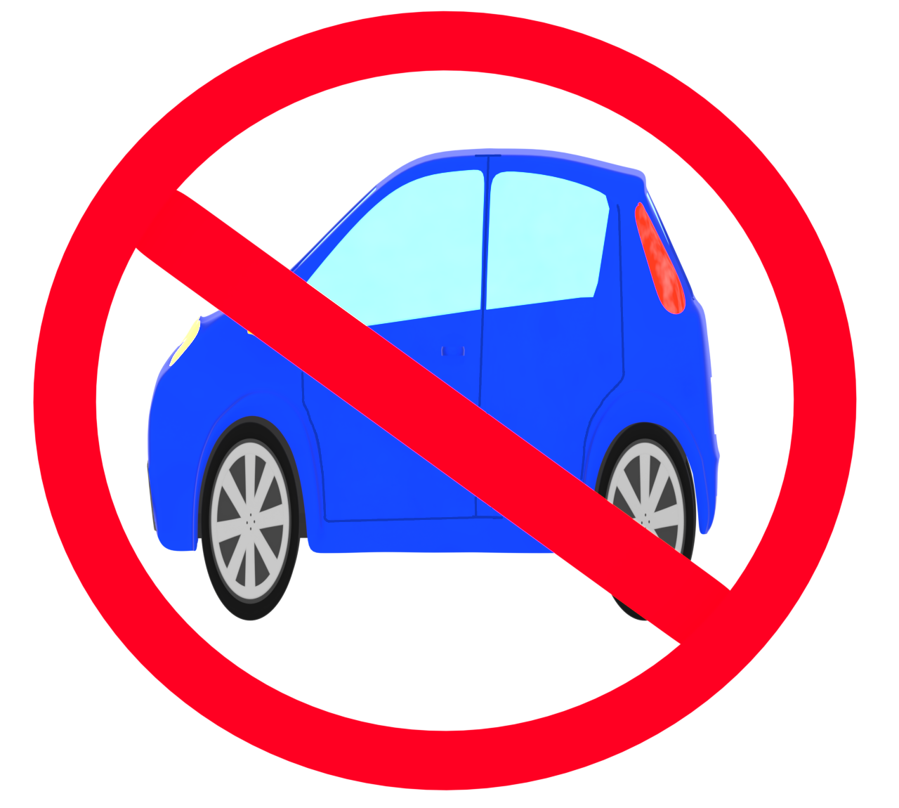 車禁止マークのイラスト