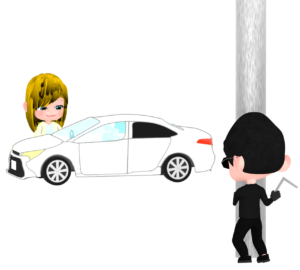 車盗難のイラスト