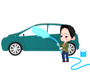 洗車をするイラスト