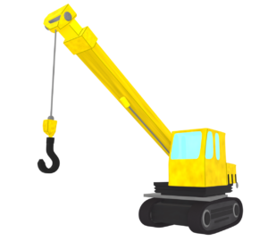 かわいいクレーン車のイラスト