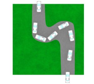 S字カーブの走行方法のイラスト