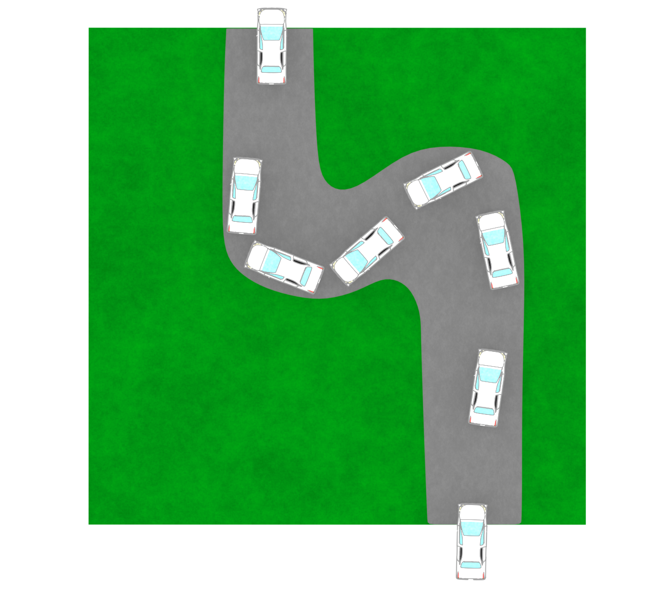 S字カーブの走行方法のイラスト