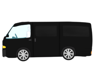 横から見るワゴン車のイラスト