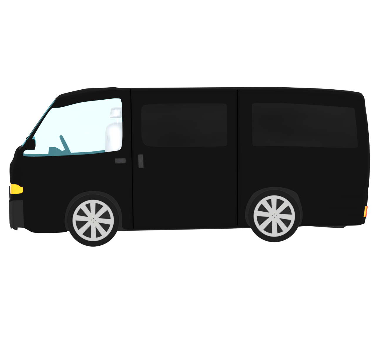 横から見るワゴン車のイラスト