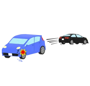 事故で逃げる車のイラスト