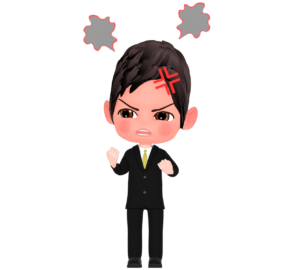 怒る男性会社員のイラスト