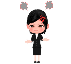 怒る女性会社員のイラスト