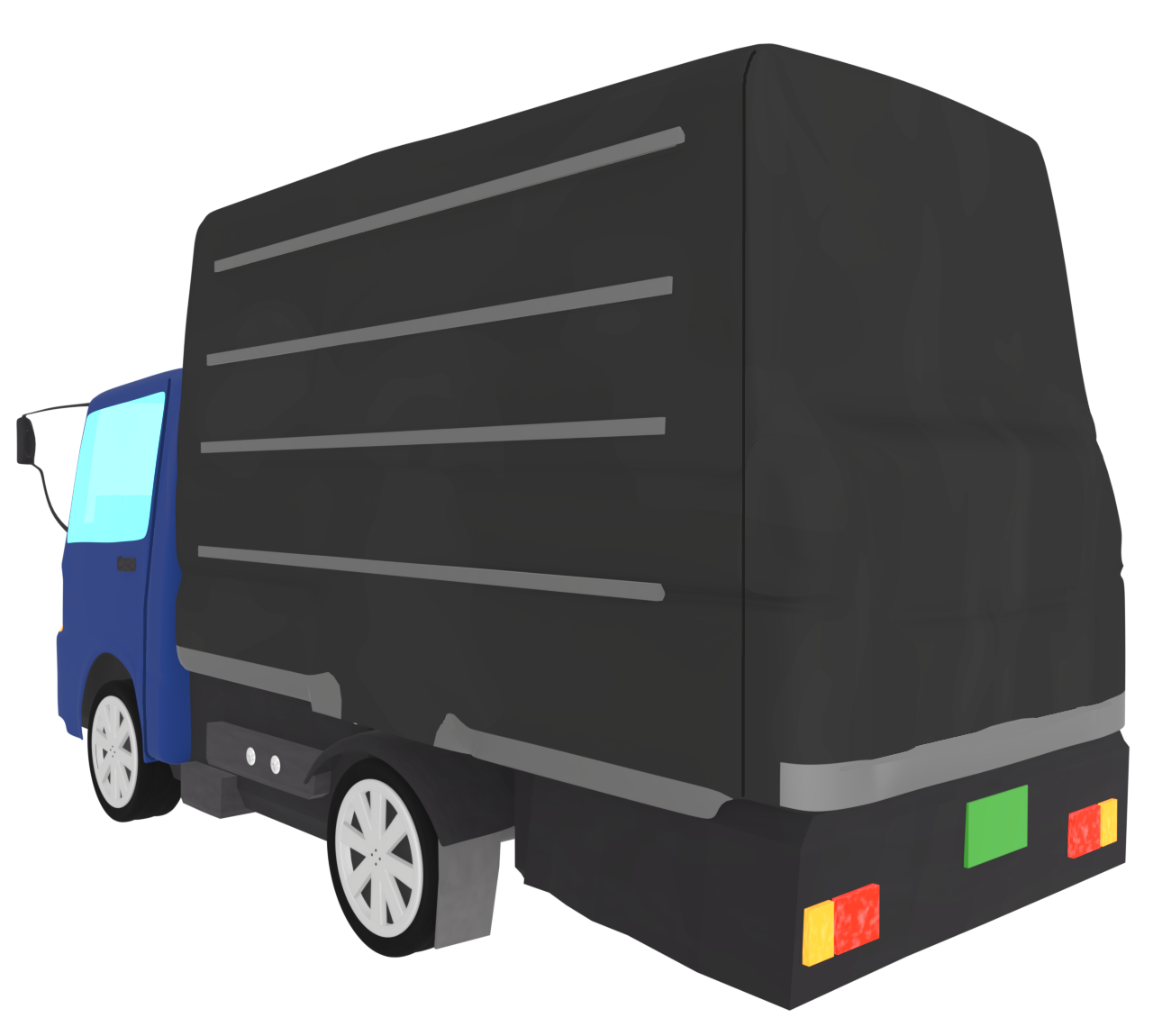 後ろから見るトラックのイラスト