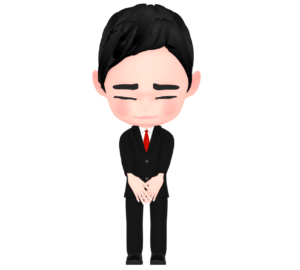 お辞儀をする男性会社員のイラスト
