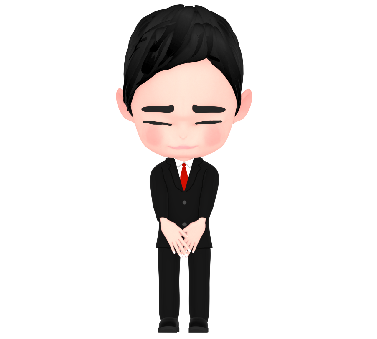 お辞儀をする男性会社員のイラスト
