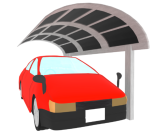 車を守るカーポートのイラスト