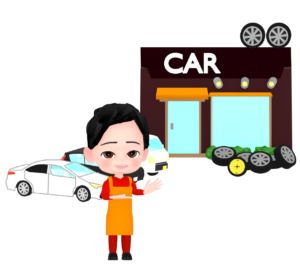 カーショップのイラスト