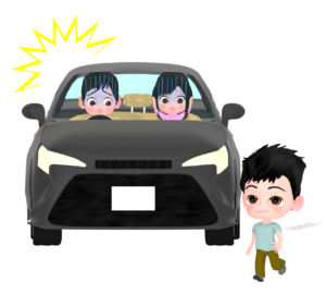 子供の飛び出しのイラスト