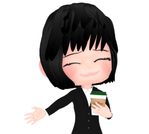 コーヒー休憩をする女性会社員のイラスト