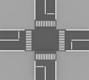 十字路交差点のイラスト