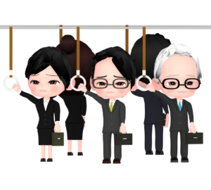 満員電車のイラスト