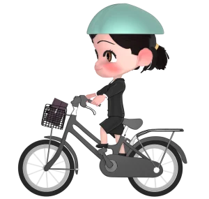 かわいい自転車通勤のイラスト