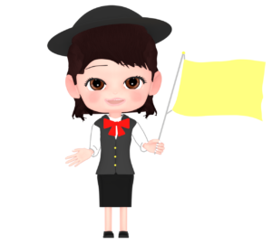 かわいいバスガイドのイラスト