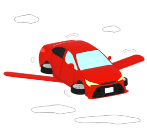 かわいい空飛ぶ車のイラスト