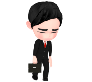 とぼとぼ歩く会社員のイラスト